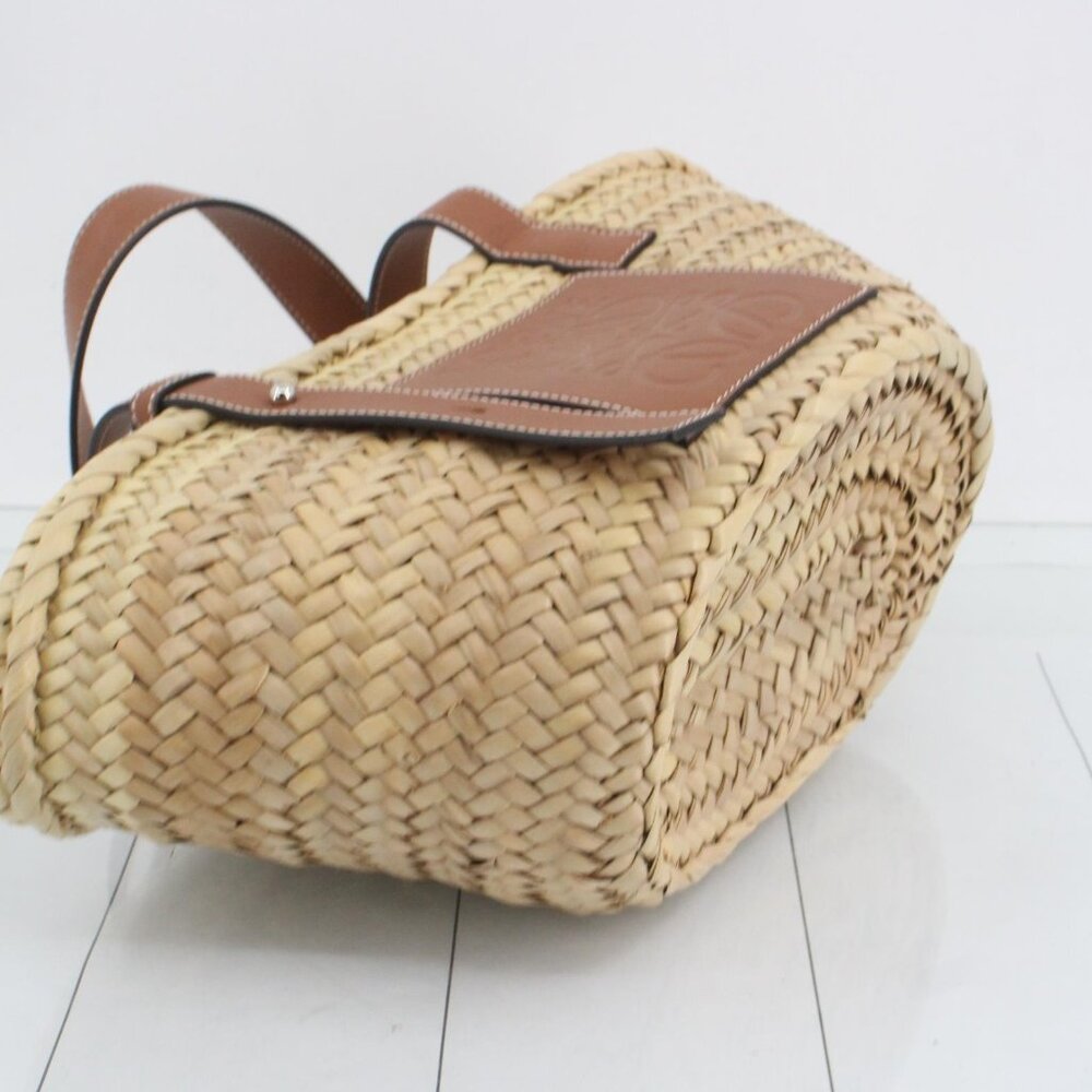 Sold!!!Loewe Small Basket bag in palm leaf and calfskin - Picture 5 of 10